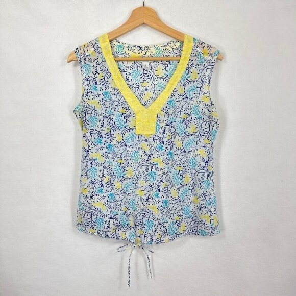 Old Navy Sleeveless Cotton Top V-Neck Crinkle Sheer Boho Coquette Summer S - Picture 1 of 5
